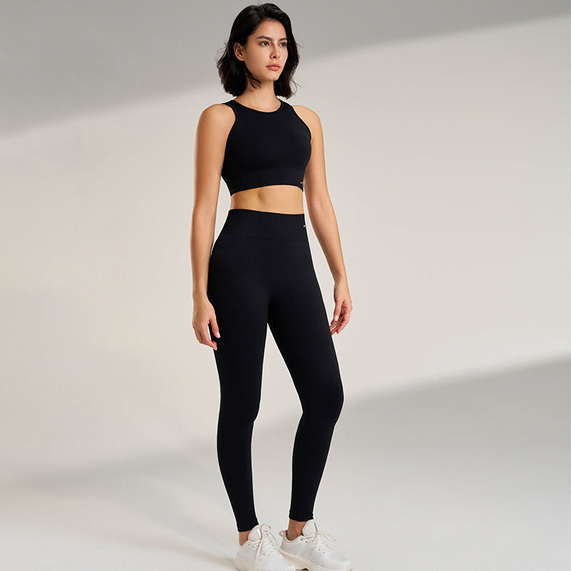 Premium Yoga Clothing Set – Women's High Waisted Leggings & Seamless Top – Comfortable Fitness & Exercise Wear – Ideal for Workout, Pilates, and Yoga – Breathable and Supportive