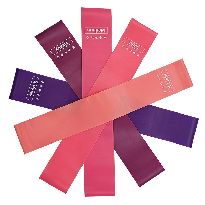 Premium Yoga Resistance Bands Set – Elastic Fitness Bands for Home Workout, Strength Training, Pilates, Bodybuilding & Injury Recovery – 5 Resistance Levels (Light Pink to Purple)