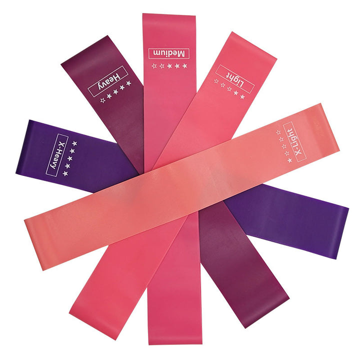 Premium Yoga Resistance Bands Set – Elastic Fitness Bands for Home Workout, Strength Training, Pilates, Bodybuilding & Injury Recovery – 5 Resistance Levels (Light Pink to Purple)