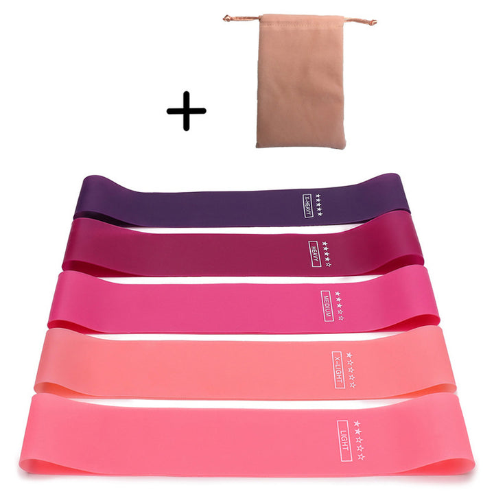 Premium Yoga Resistance Bands Set – Elastic Fitness Bands for Home Workout, Strength Training, Pilates, Bodybuilding & Injury Recovery – 5 Resistance Levels (Light Pink to Purple)