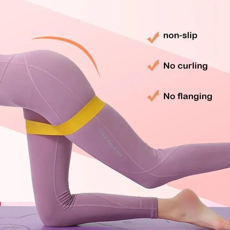 Premium Yoga Resistance Bands Set – Elastic Fitness Bands for Home Workout, Strength Training, Pilates, Bodybuilding & Injury Recovery – 5 Resistance Levels (Light Pink to Purple)