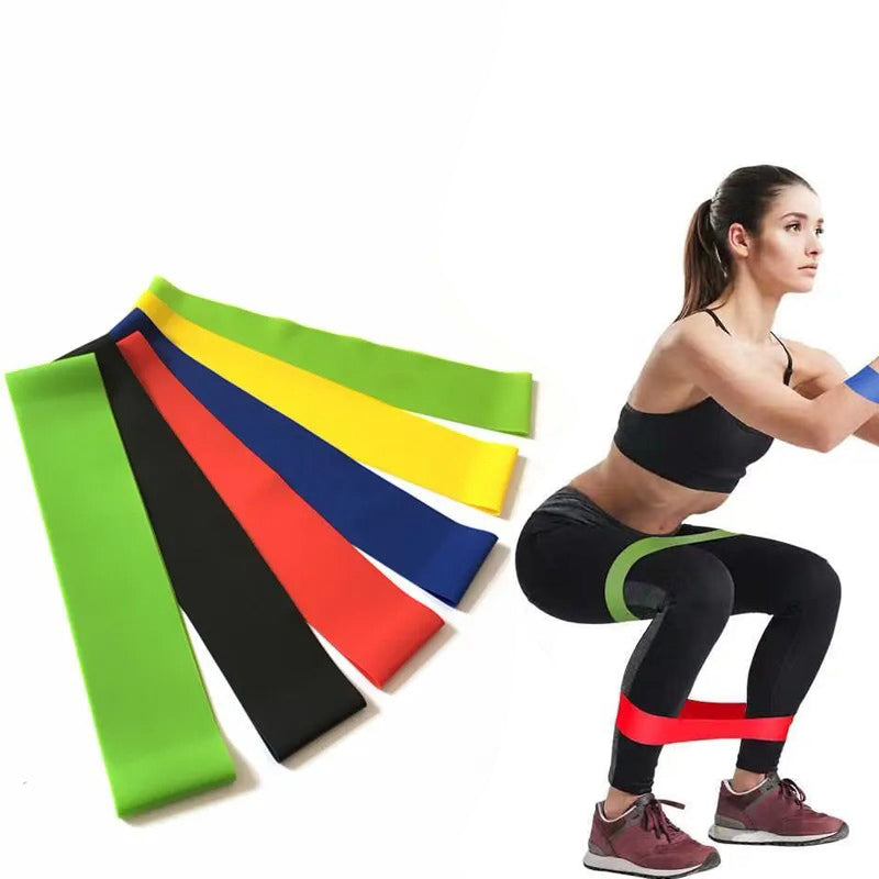 Premium Yoga Resistance Bands Set – Elastic Fitness Bands for Home Workout, Strength Training, Pilates, Bodybuilding & Injury Recovery – 5 Resistance Levels (Light Pink to Purple)