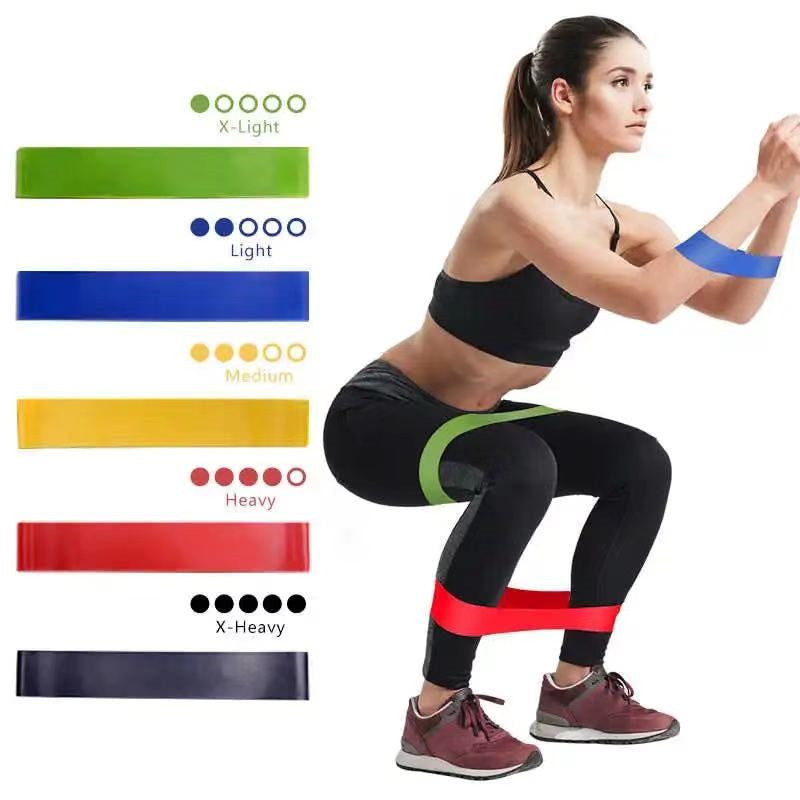 Premium Yoga Resistance Bands Set – Elastic Fitness Bands for Home Workout, Strength Training, Pilates, Bodybuilding & Injury Recovery – 5 Resistance Levels (Light Pink to Purple)