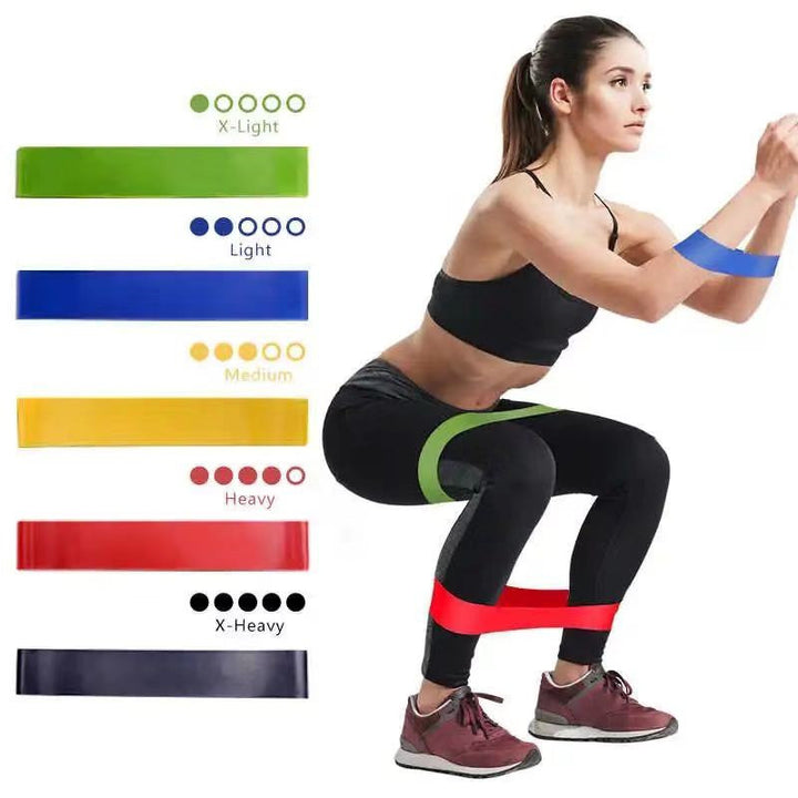 Premium Yoga Resistance Bands Set – Elastic Fitness Bands for Home Workout, Strength Training, Pilates, Bodybuilding & Injury Recovery – 5 Resistance Levels (Light Pink to Purple)