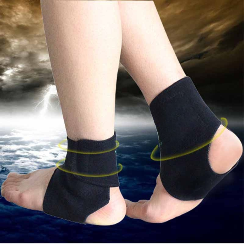 Premium Magnetic Therapy Ankle Brace with Tourmaline, Self-Heating Far Infrared Support, Adjustable Compression, Foot Massager for Pain Relief, Foot Health Care (1 Pair)