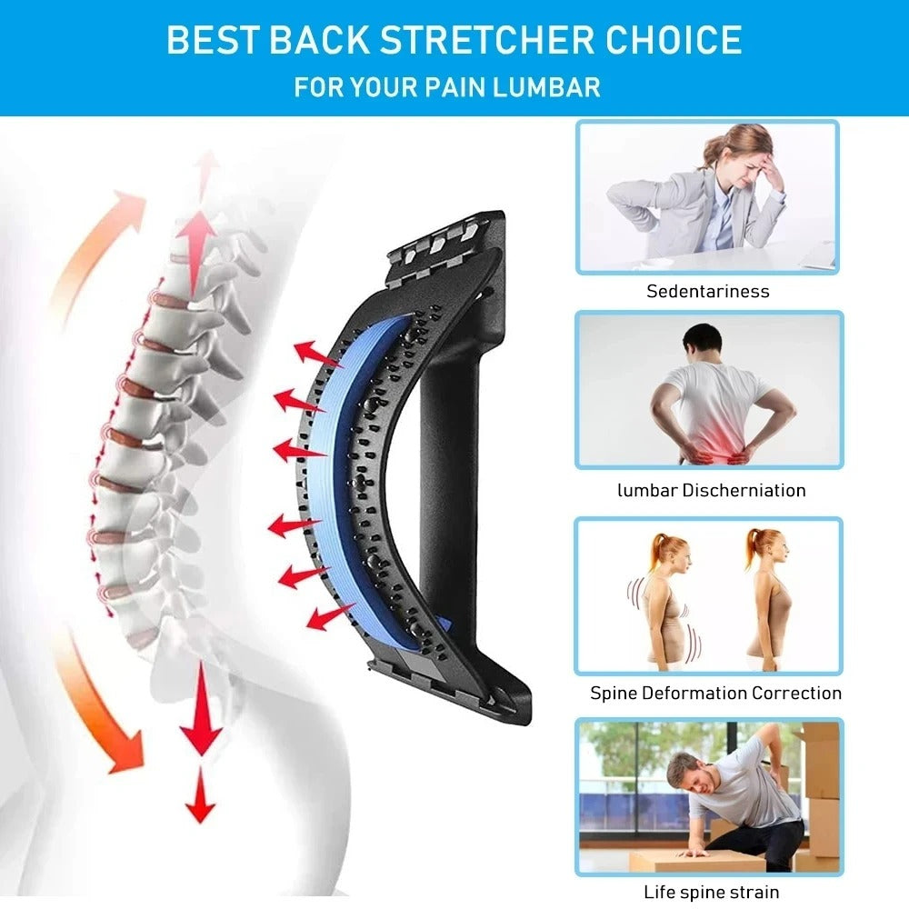 Premium 4-Level Neck Stretcher with Massage Apparatus – Magnetotherapy and Back Stretch Massager for Lumbar and Cervical Spine Support, Pain Relief, Adjustable Ergonomic Design for Neck and Upper Back - StrengthXPhysiotherapy