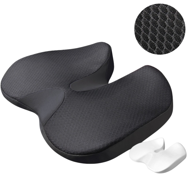 Premium Non-Slip Orthopedic Memory Foam Cushion – Tailbone and Sciatica Pain Relief Seat Cushion for Prostate Comfort, Back Support, and Chair or Car Use - StrengthXPhysiotherapy