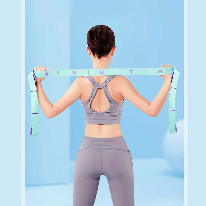 High-Quality Slimming Resistance Band - Multi-Functional Yoga Stretching & Pilates Belt, 8/9 Grid Elastic Training Strap for Adults, Adjustable Strength & Portable Design for Beginners and Fitness Enthusiasts - StrengthXPhysiotherapy