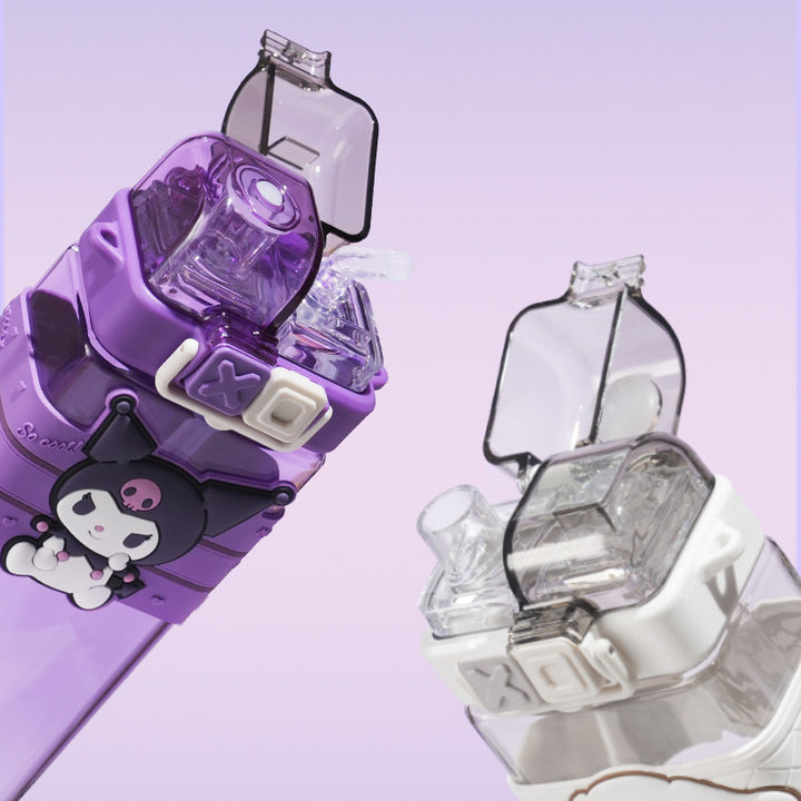 Premium Sanrio Cartoon Water Bottle – 520ML Double Drink Cup – Large Capacity Plastic Bottle for Students – Featuring Melody