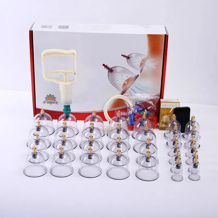 Premium Cupping Therapy Set – Professional Vacuum Suction Cups for Chinese Medicine Physiotherapy, Massage, and Muscle Relaxation, Durable Plastic Jars for Home and Professional Use - StrengthXPhysiotherapy