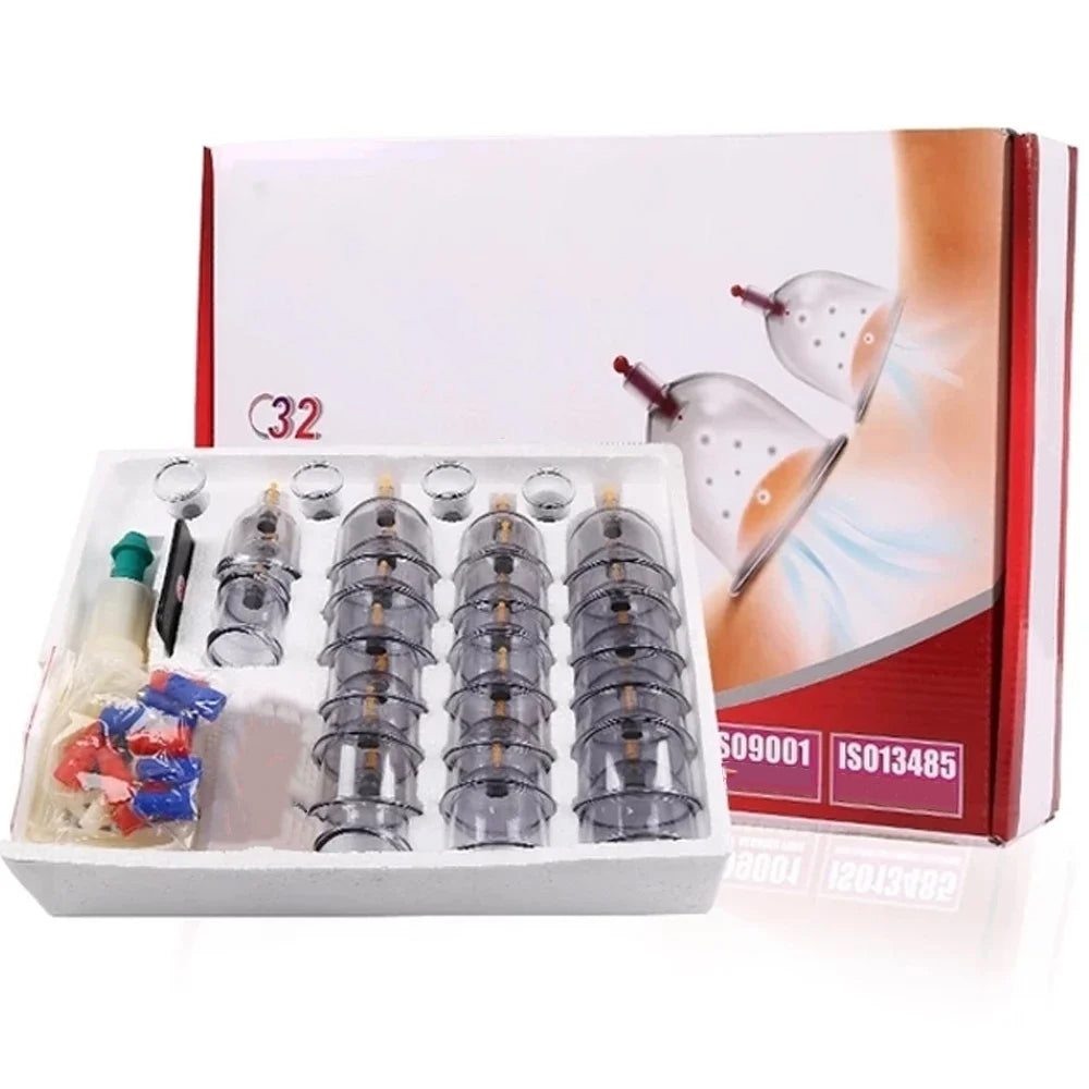 Premium Cupping Therapy Set – Professional Vacuum Suction Cups for Chinese Medicine Physiotherapy, Massage, and Muscle Relaxation, Durable Plastic Jars for Home and Professional Use - StrengthXPhysiotherapy