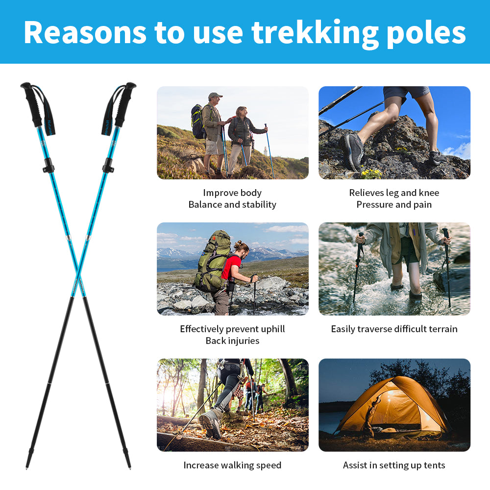 Premium Multifunctional Walking Stick – Telescopic Hiking Cane, Folding Trekking Poles for Seniors, Lightweight Aluminum 
