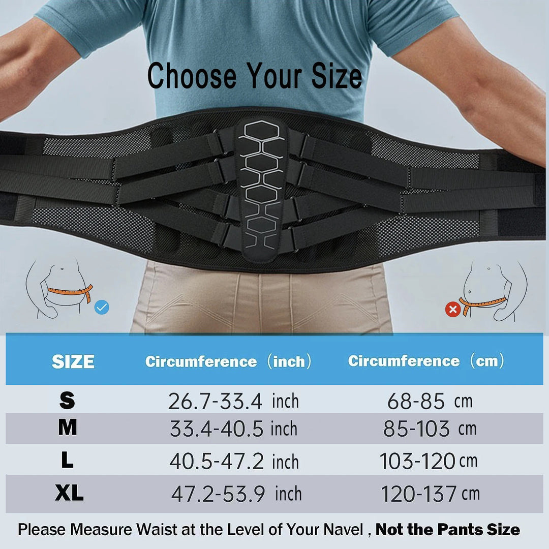 Premium Lower Back Brace for Lumbar Support, Ergonomic Sports Belts for Herniated Discs & Sciatica Relief for Men & Women