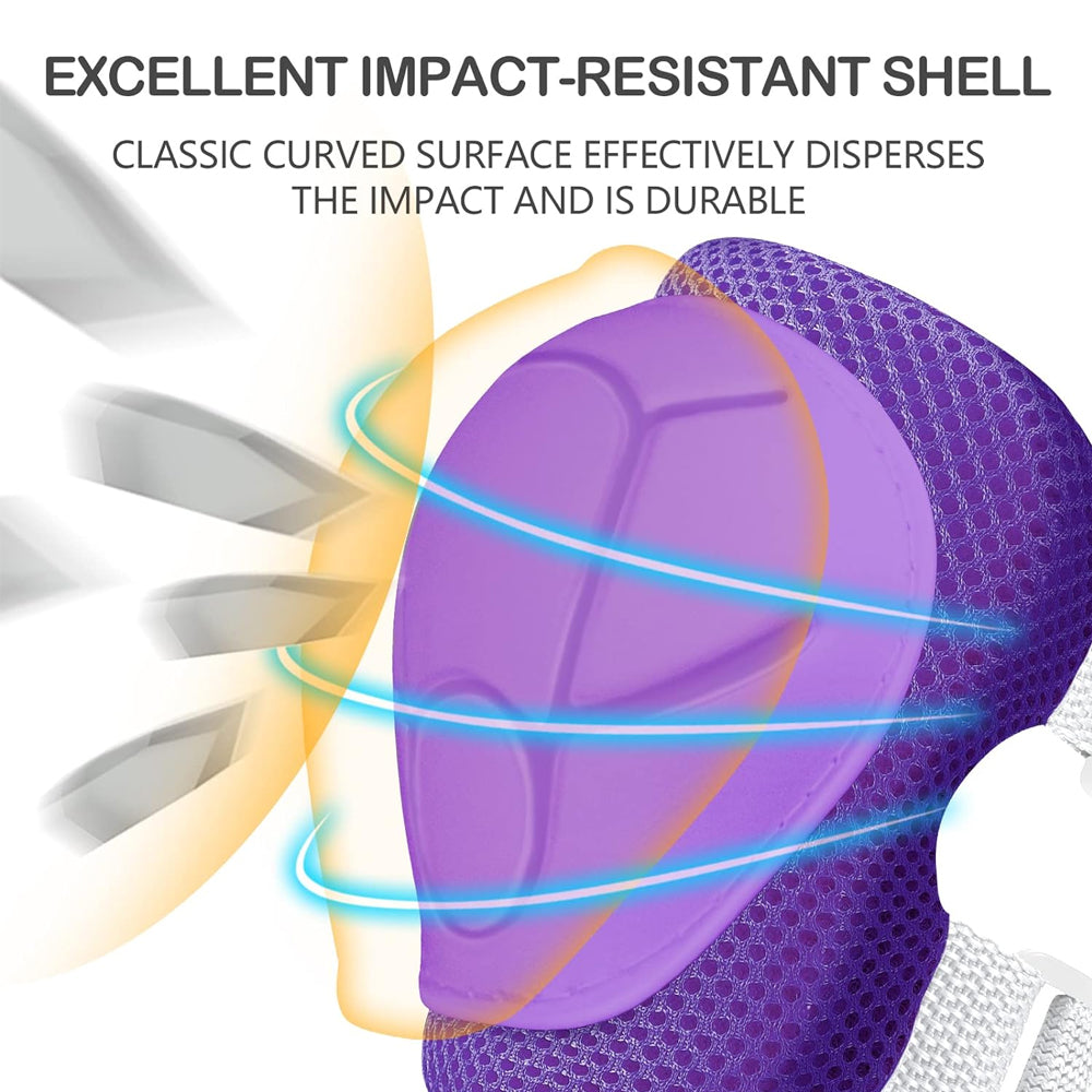 Premium Kids Knee Pads, Elbow Pads & Wrist Guards Safety Set for Ages 3-7, Adjustable Protective Gear for Boys & Girls,